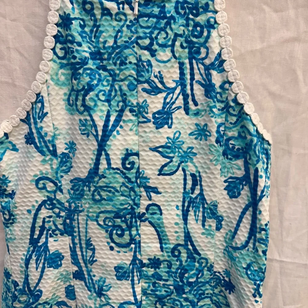 Lilly Pulitzer Blue and White Halter Sheath Dress
